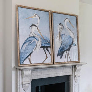 Large Framed Stork Prints - Set of 2