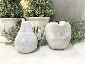 Cement Apple and Pear Set