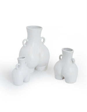 White Love Handles Vase - 3 Sizes