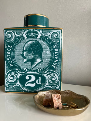 Teal Byron Postage Jar