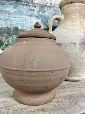 Aged Terracotta Pot with Lid