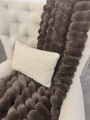 Chocolate Faux Fur Throw