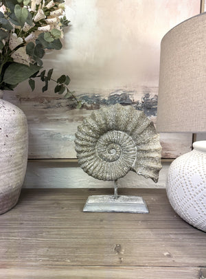 Large Faux Ammonite on a Stand