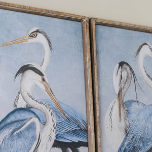 Large Framed Stork Prints - Set of 2
