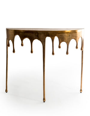 Leo Gold Drip Console Table