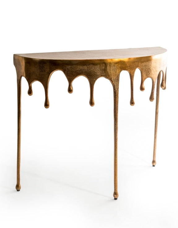 Leo Gold Drip Console Table