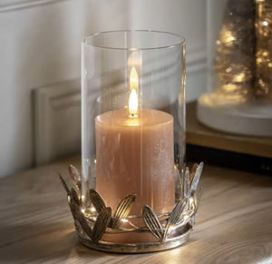 Gold Mistletoe Candle Holder