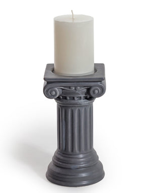 Grey Column Candle Stick - 2 Sizes