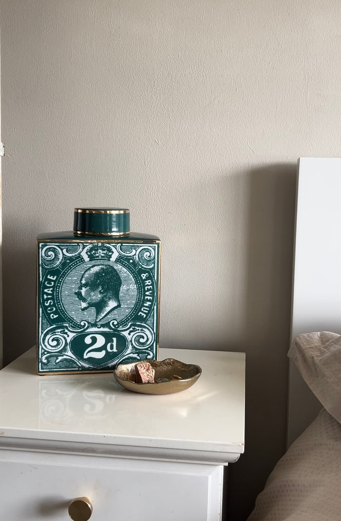 Teal Byron Postage Jar