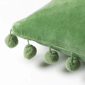 Leaf Green Pompom Cushion - 3 Options