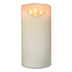 Tall 3 Wick Ivory LED Wax Candle