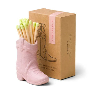 Pink Cowboy Boot Match Holder