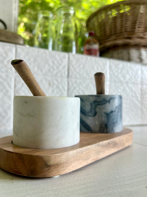 Marble Salt and Pepper Pots