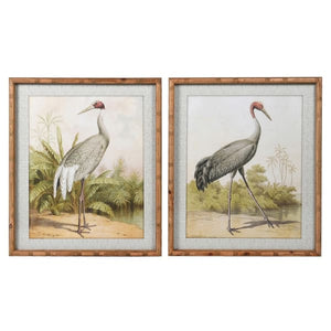 Set of 2 Framed Crane Prints