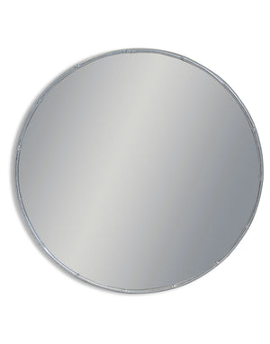 Round Bamboo Silver Edge Mirror