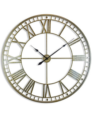 Freida Silver Skeleton Clock