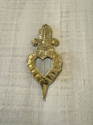 Small Brass Sacred Heart Mirror