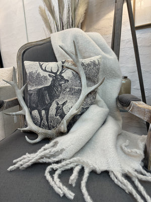 Soft Cream Mohair Feel Throw