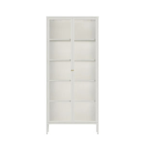 Ashleigh Tall White Glass Fronted Cabinet