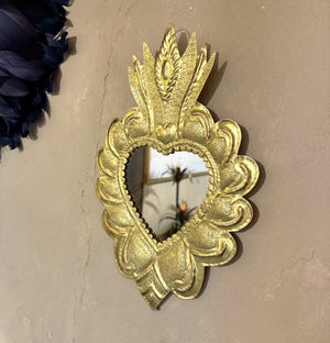 Large Brass Moroccan Sacred Heart Mirror
