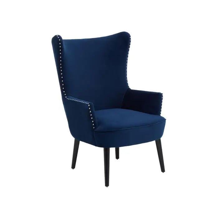 Frampton Blue Winged Chair