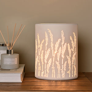 Matt White Etched Table Lamp