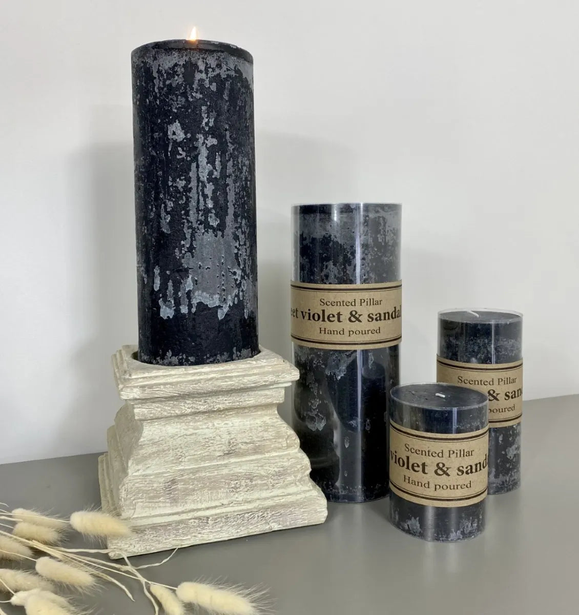Black shop scented candles