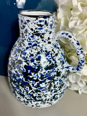 Lucile Blue Vase with Handle