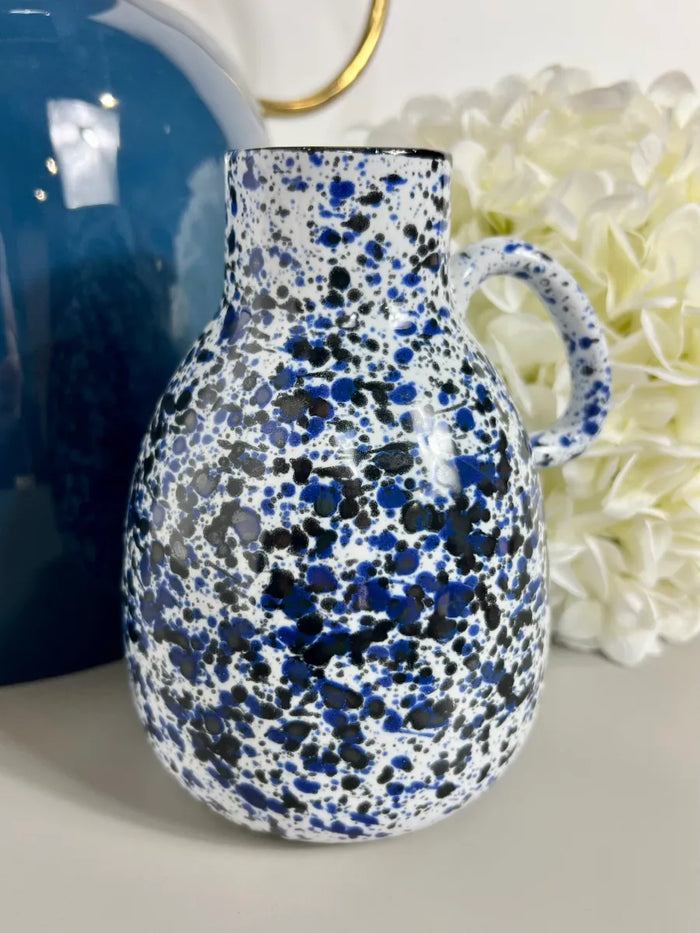 Lucile Blue Vase with Handle