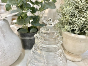 Glass Honey Pot With Drizzler