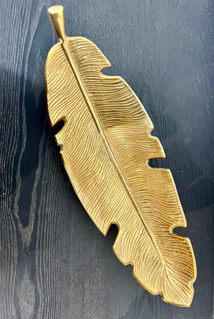 Gold Curved Feather Dish