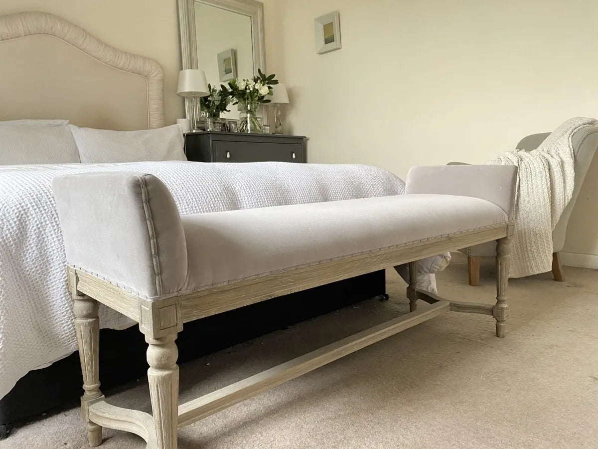 Farmhouse upholstered bench deals