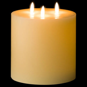 Deluxe 3 Wick LED Wax Pillar Candle