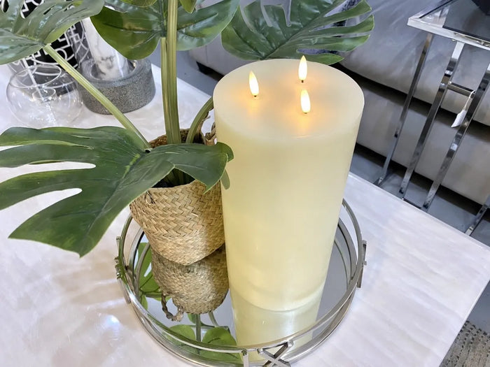 Deluxe Tall 3 Wick LED Wax Candle