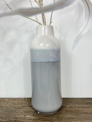 Large Reactive Grey Glaze Vase