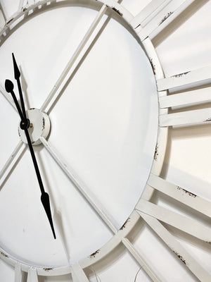 Large White Skeleton Clock