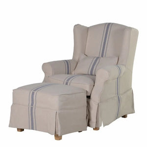 Melford Linen Armchair and Stool
