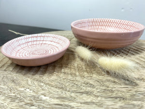 Set of 2 Pink and White Trinket Dishes