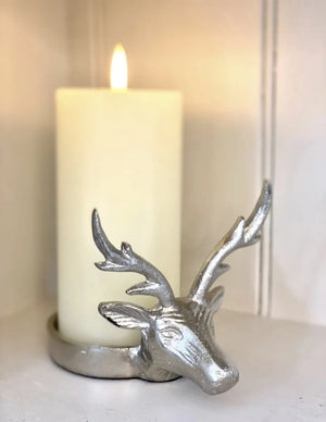Silver Stag Candle Holder