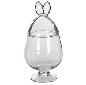 Stemmed Glass Bunny Jar