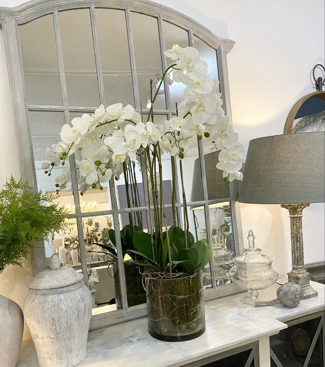 glass plant pots for orchids Extra Tall Orchid In Glass Pot – Dear Grace Home Interiors