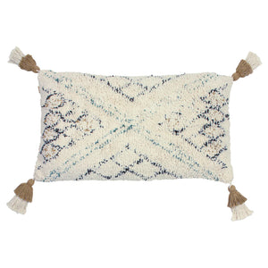 White and Olive Tufted Cushion - 3 Options