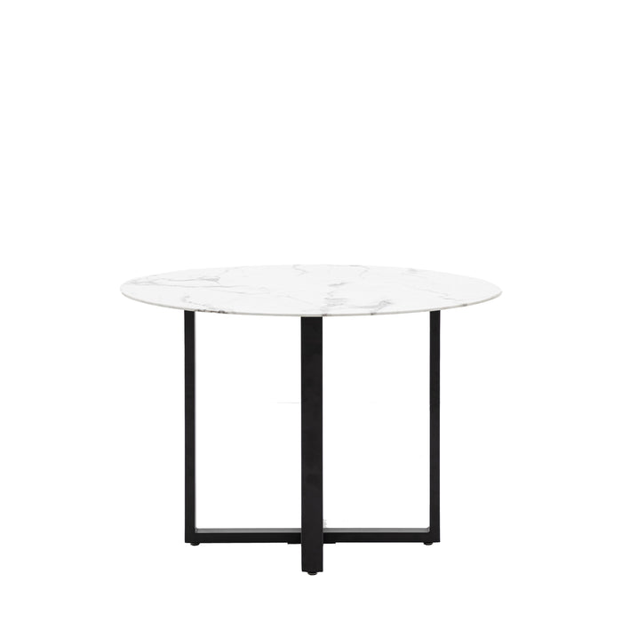 Tonnarello Round  White Marbled Table