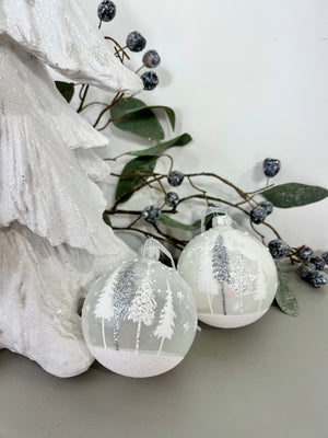 White Glitter Tree Bauble