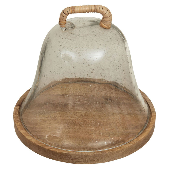 Wooden Serving Board with Glass Dome