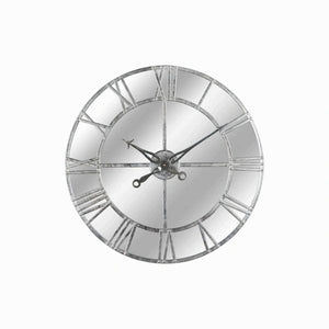 Silver Mirrored Clock