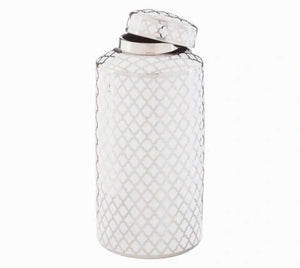 White and Silver Jessica Jar - 2 Sizes