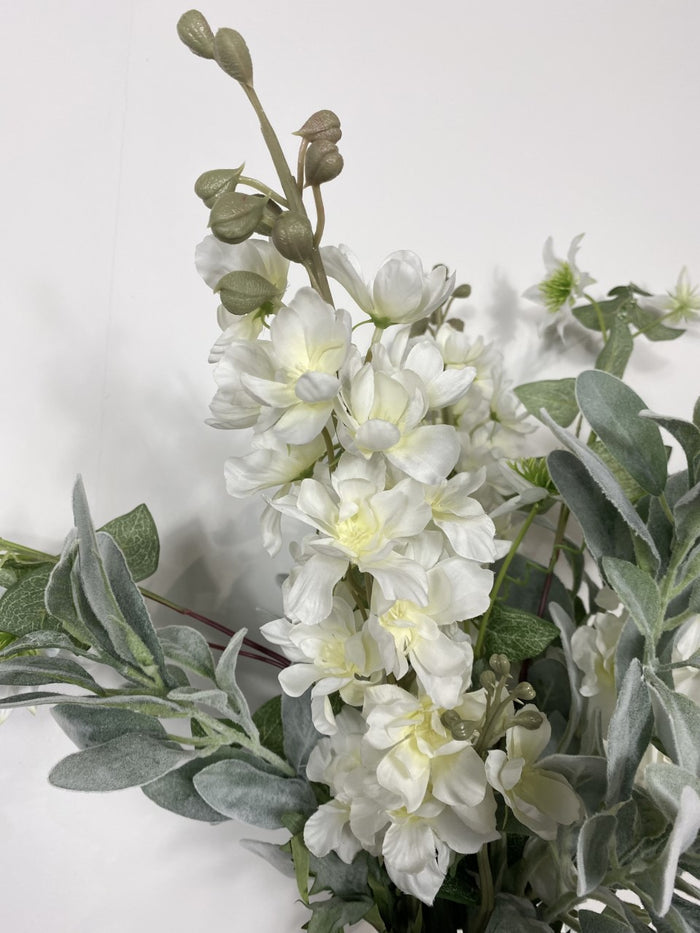 white delphinium bouquet
