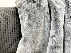Deep Grey Fur Throw