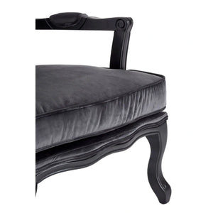 Faustine Velvet Chair with Stool